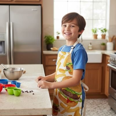 Tablier de cuisine enfant | ColorChef Junior - {{ merveilleux cake {{ moule à cake } {{ casserole }} {{ product_cake }} {{ merveilleux cake}}